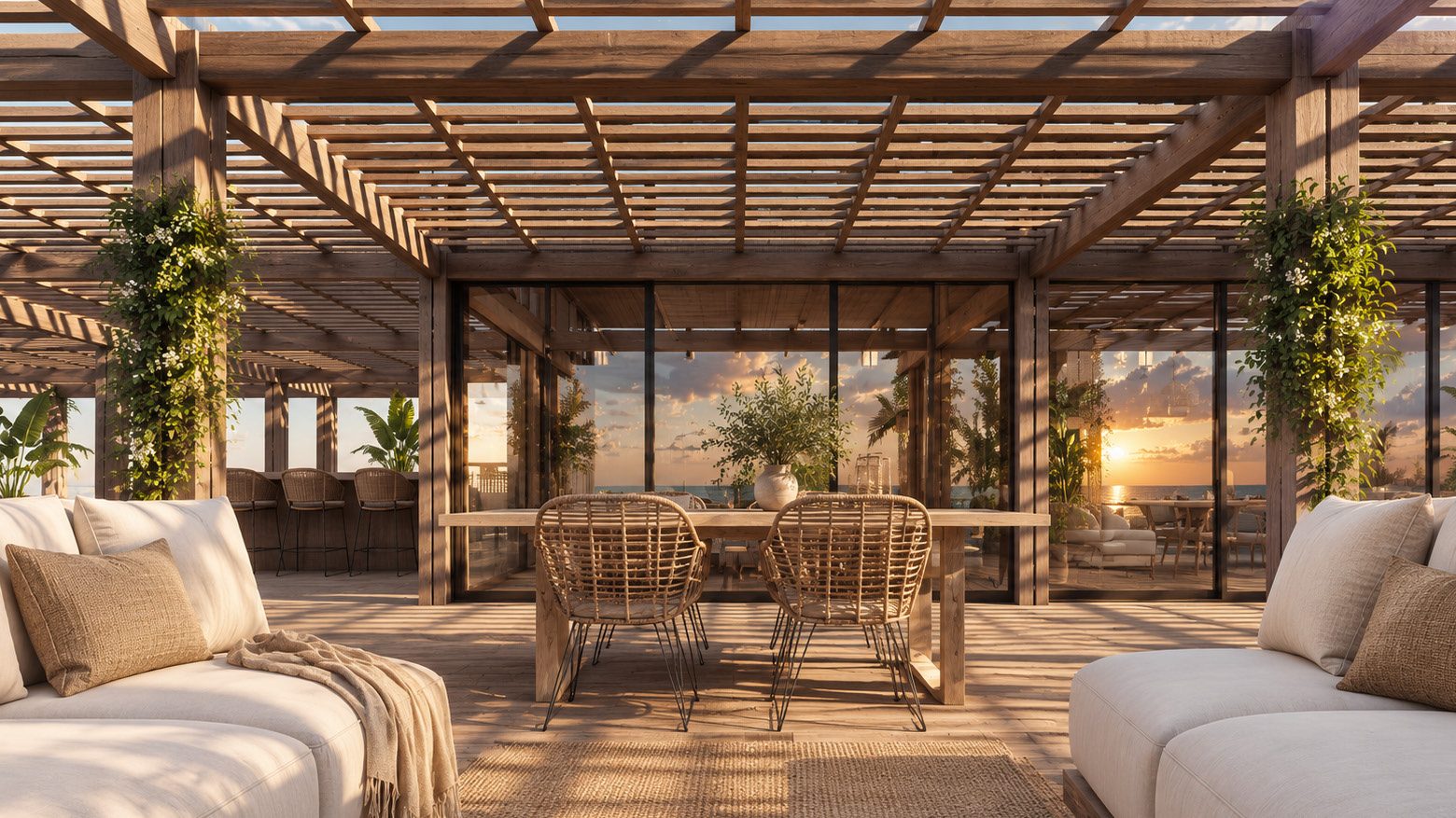 Lounge con vista al mar
